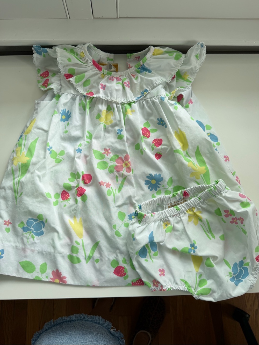 The Beaufort Bonnet Company White Floral & Strawberry Pajama Set